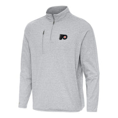 Philadelphia Flyers Antigua Certain Quarter-Zip Tri-Blend Sweatshirt - Heather Gray - NHL 202257499