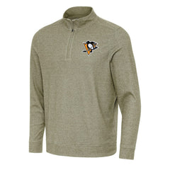 Pittsburgh Penguins Antigua Subtle Quarter-Zip Sweatshirt - Olive - NHL 202257507
