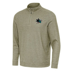 San Jose Sharks Antigua Subtle Quarter-Zip Sweatshirt - Olive - NHL 202257510
