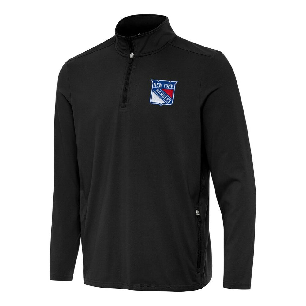 New York Rangers Antigua Perilous Quarter-Zip Sweatshirt - Black - NHL 202257545
