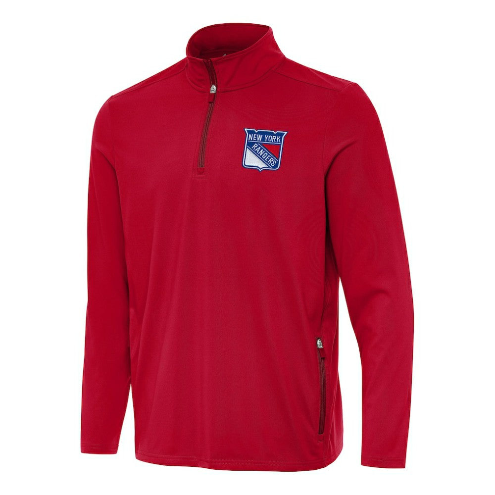 New York Rangers Antigua Perilous Quarter-Zip Sweatshirt - Red - NHL 202257547
