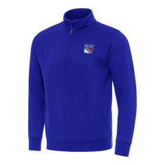 New York Rangers Antigua Victory Quarter-Zip Mock Sweatshirt - Blue - NHL 202257586