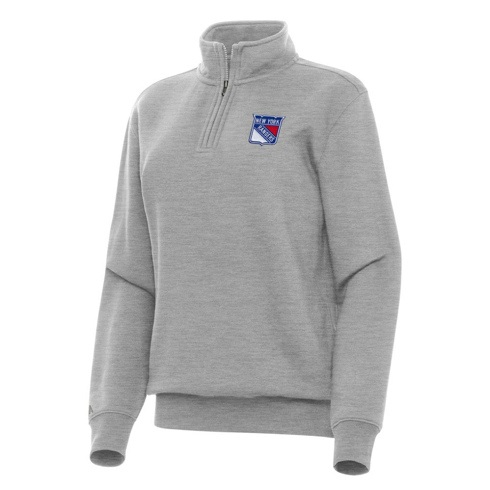New York Rangers Antigua Women's Victory Quarter-Zip Sweatshirt - Heather Gray - NHL 202257600