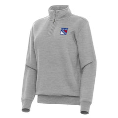 New York Rangers Antigua Women's Victory Quarter-Zip Sweatshirt - Heather Gray - NHL 202257600