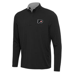 Philadelphia Flyers Antigua Content Quarter-Zip Pullover Top - Black/Gray - NHL 202258292
