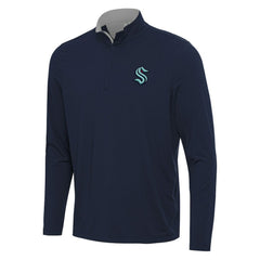 Seattle Kraken Antigua Content Quarter-Zip Pullover Top - Deep Sea Blue/Gray - NHL 202258295