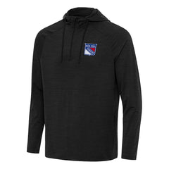 New York Rangers Antigua Spikes Quarter-Zip Hoodie - Heather Black - NHL 202258401