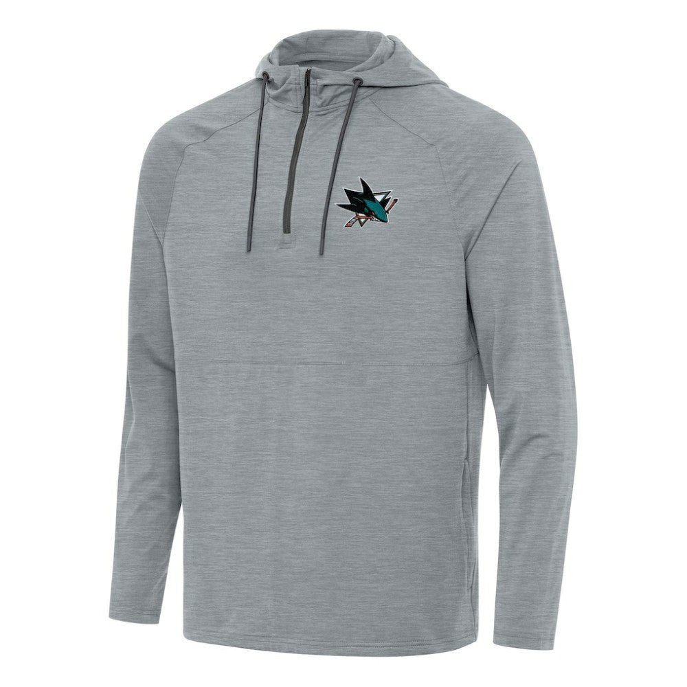San Jose Sharks Antigua Spikes Quarter-Zip Hoodie - Heather Gray - NHL 202258409