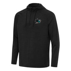 San Jose Sharks Antigua Spikes Quarter-Zip Hoodie - Heather Black - NHL 202258412