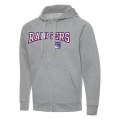 New York Rangers Antigua Big & Tall Victory Full-Zip Hoodie - Heather Gray - NHL 202258596