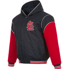 St. Louis Cardinals JH Design Youth Reversible Fleece Full-Snap Hoodie Jacket - Black - MLB Sale