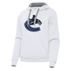 Vancouver Canucks Antigua Women's Victory Pullover Hoodie - White - NHL 202258874