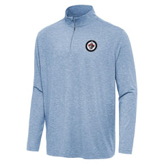 Winnipeg Jets Antigua Hunk Quarter-Zip Top - Heather Blue - NHL 202258987