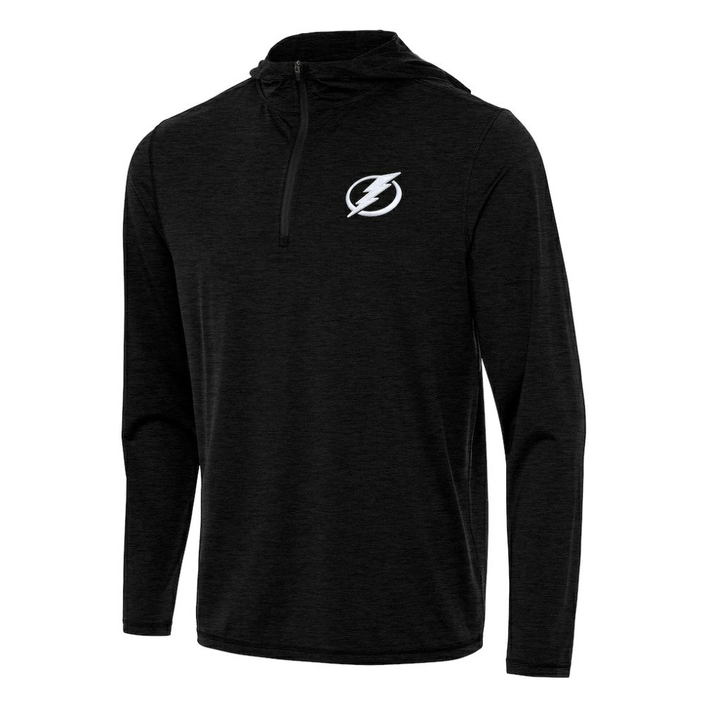 Tampa Bay Lightning Antigua Tidy Quarter-Zip Hoodie - Heather Black - NHL 202259117