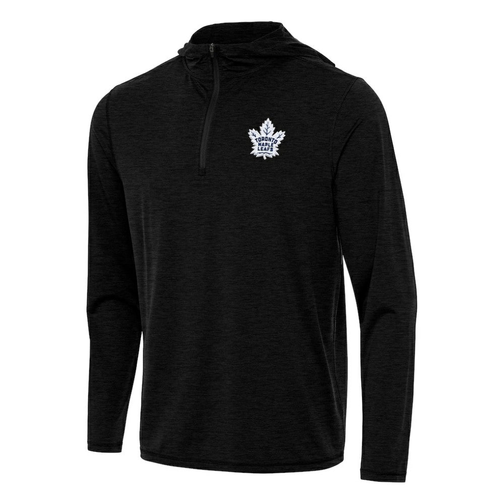 Toronto Maple Leafs Antigua Tidy Quarter-Zip Hoodie - Heather Black - NHL 202259119
