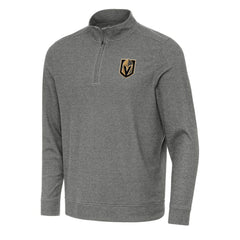Vegas Golden Knights Antigua Subtle Quarter-Zip Sweatshirt - Heather Black - NHL 202259449