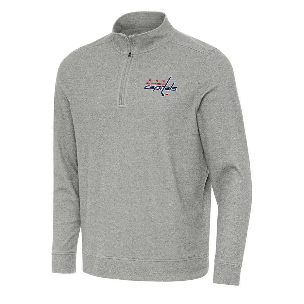 Washington Capitals Antigua Subtle Quarter-Zip Sweatshirt - Heather Gray - NHL 202259451