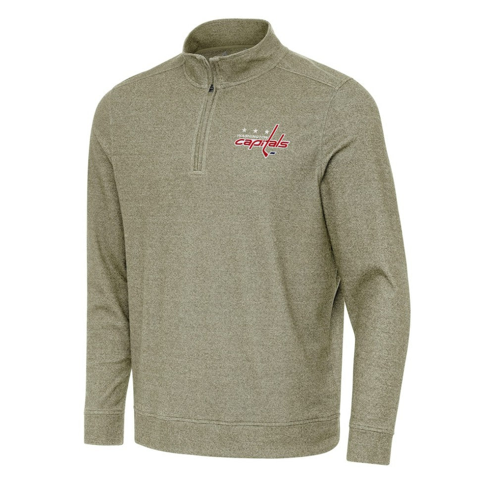 Washington Capitals Antigua Subtle Quarter-Zip Sweatshirt - Olive - NHL 202259456