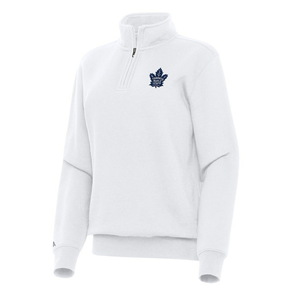 Toronto Maple Leafs Antigua Women's Victory Quarter-Zip Sweatshirt - White - NHL 202259543