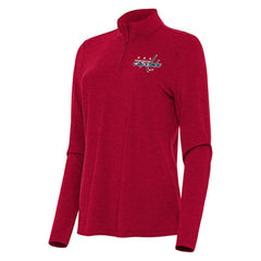 Washington Capitals Antigua Women's Bright Quarter-Zip Top - Heather Red - NHL 202260010