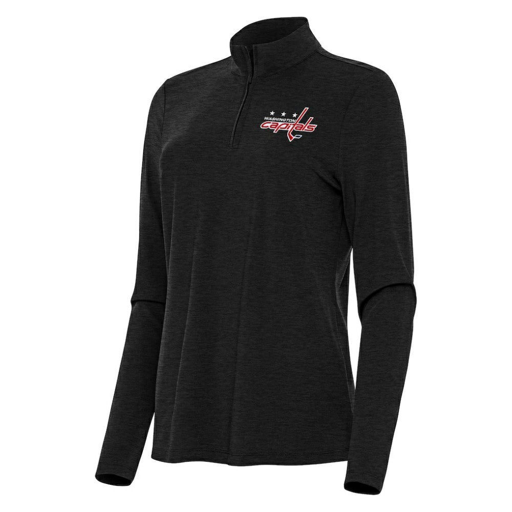 Washington Capitals Antigua Women's Bright Quarter-Zip Top - Heather Black - NHL 202260011
