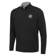 Winnipeg Jets Antigua Content Quarter-Zip Pullover Top - Black/Gray - NHL 202260219