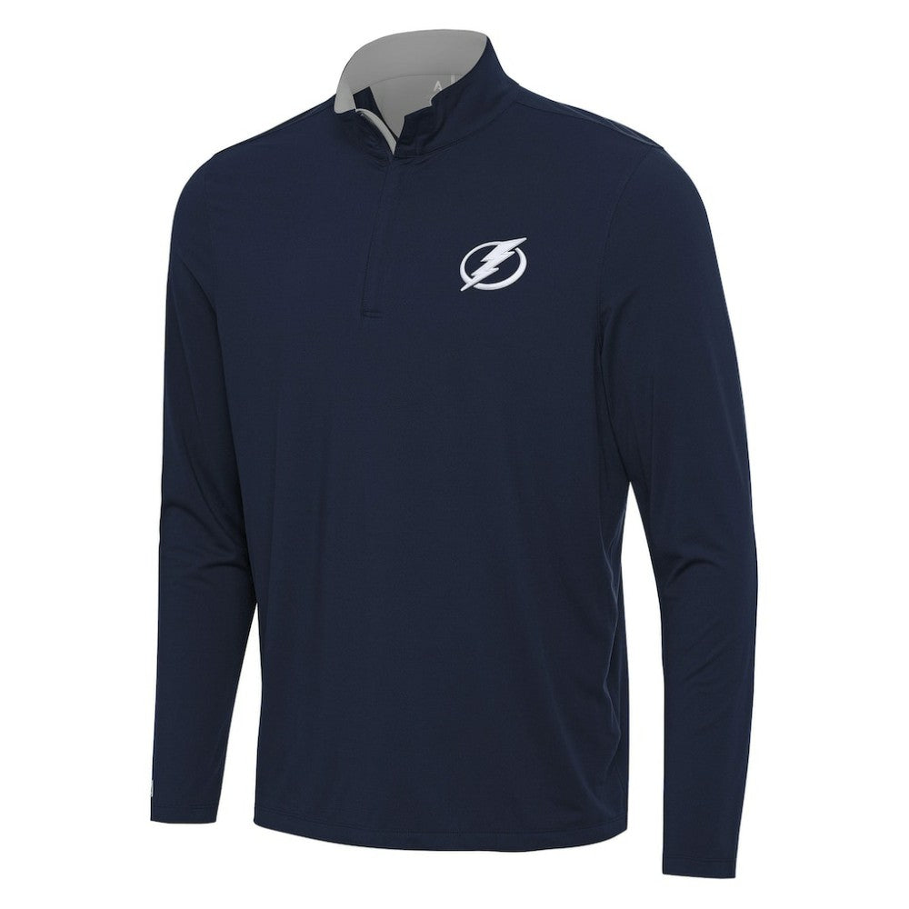 Tampa Bay Lightning Antigua Content Quarter-Zip Pullover Top - Navy/Gray - NHL 202260221