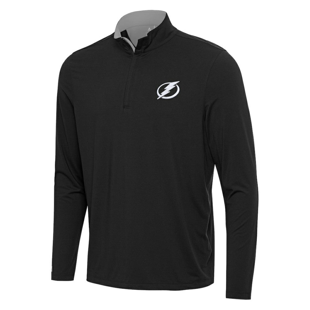Tampa Bay Lightning Antigua Content Quarter-Zip Pullover Top - Black/Gray - NHL 202260222