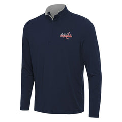 Washington Capitals Antigua Content Quarter-Zip Pullover Top - Navy/Gray - NHL 202260226