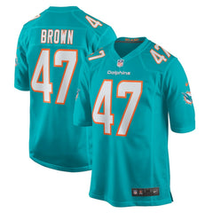 Nike Cam Brown Miami Dolphins Game Jersey Aqua