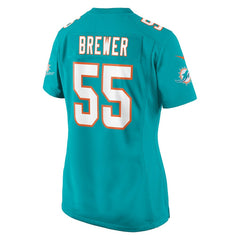 Nike Aaron Brewer Miami Dolphins Women's Game Jersey Aqua