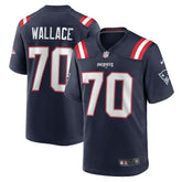 Nike Caedan Wallace New England Patriots Game Jersey Navy
