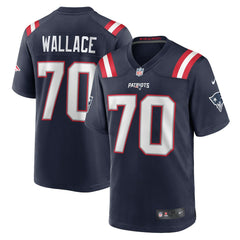 Nike Caedan Wallace New England Patriots Game Jersey Navy