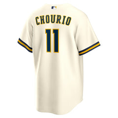 Jackson Chourio Milwaukee Brewers Nike Home Replica Jersey - Cream - Nike Discount