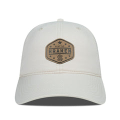 Seattle Kraken Men's Levelwear Faux Leather Patch Unstructured Adjustable Hat - Cream - NHL 202262255