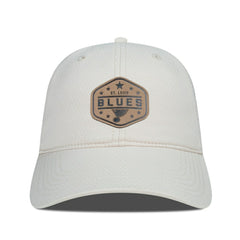 St. Louis Blues Men's Levelwear Faux Leather Patch Unstructured Adjustable Hat - Cream - NHL 202262256