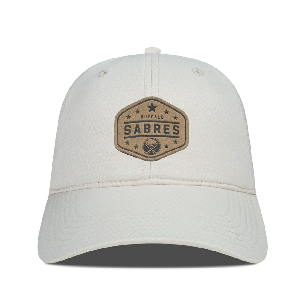 Buffalo Sabres Men's Levelwear Faux Leather Patch Unstructured Adjustable Hat - Cream - NHL 202262271