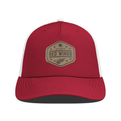 Detroit Red Wings Men's Levelwear Faux Leather Patch Structured Adjustable Hat - Red - NHL 202262279