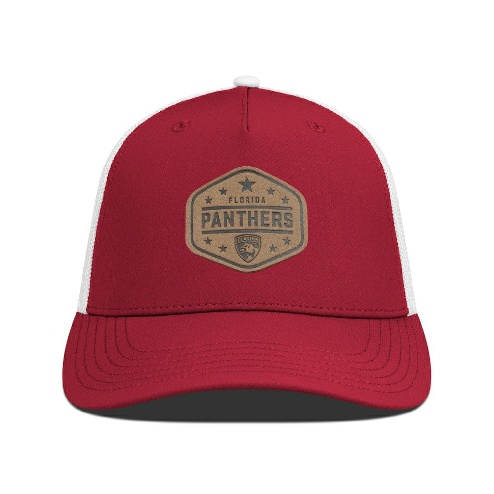 Florida Panthers Men's Levelwear Faux Leather Patch Structured Adjustable Hat - Red - NHL 202262281