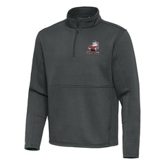 Cleveland Browns Antigua Twist Quarter-Zip Pullover Jacket Pewter