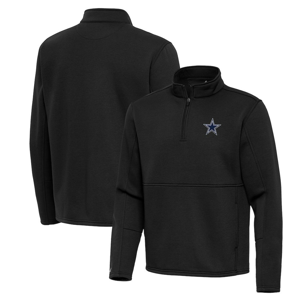 Dallas Cowboys Antigua Twist Quarter-Zip Pullover Jacket Black