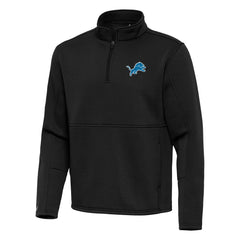Detroit Lions Antigua Twist Quarter-Zip Pullover Jacket Black