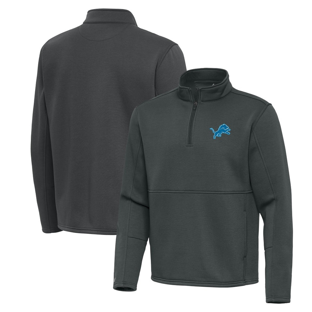 Detroit Lions Antigua Twist Quarter-Zip Pullover Jacket Pewter
