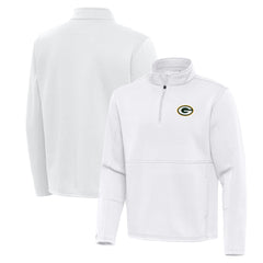 Green Bay Packers Antigua Twist Quarter-Zip Pullover Jacket White