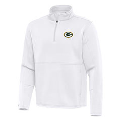 Green Bay Packers Antigua Twist Quarter-Zip Pullover Jacket White
