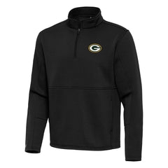 Green Bay Packers Antigua Twist Quarter-Zip Pullover Jacket Black