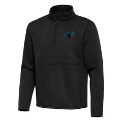 Carolina Panthers Antigua Twist Quarter-Zip Pullover Jacket Black