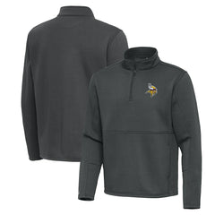 Minnesota Vikings Antigua Twist Quarter-Zip Pullover Jacket Pewter