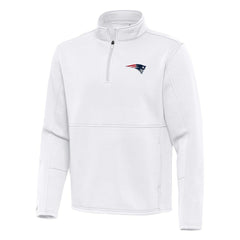 New England Patriots Antigua Twist Quarter-Zip Pullover Jacket White