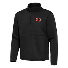 Cincinnati Bengals Antigua Twist Quarter-Zip Pullover Jacket Black